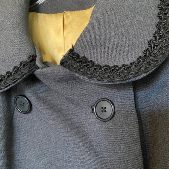 VINTAGE 60s Forstmann German Wool Gray Pea Coat Medium/Large - Picture 5 of 14
